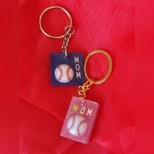 Baseball Mom Keychain Pink Or Blue- Stocking Stuffer Alert!